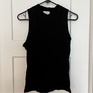 Anthropologie black high neck tank top size medium